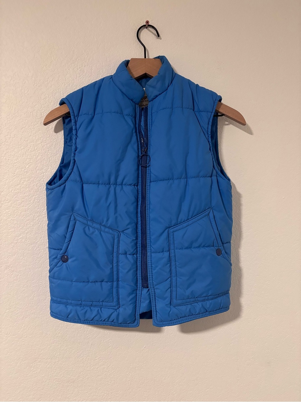 Vtg 1960’-70’s Mr. Chips Off The Old Block Blue Quilted Puffer Vest Y Sz 8-10